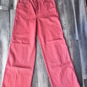 Dkny Orange Flare Wide Leg Jeans